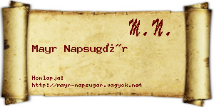 Mayr Napsugár névjegykártya